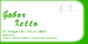 gabor kello business card