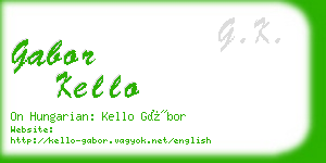 gabor kello business card